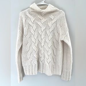 Lauren Conrad Soft Cozy Cable Knit Mock Neck Sweater